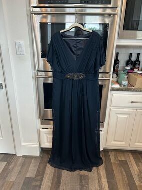 David Meister | Dresses | David Meister Womens Size 2 Gold Metallic One  Shoulder Long Formal Dress | Poshmark